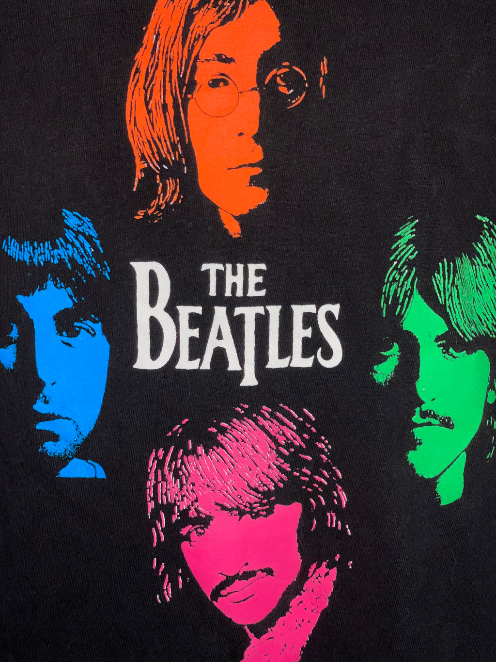 VTG The Beatles Let It Be Black Double Sided Single Stitch Murina Tee Sz Large